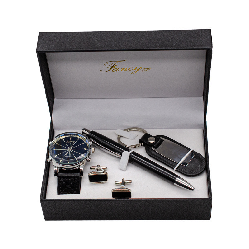 Black (watch + keychain + pen + cufflinks)