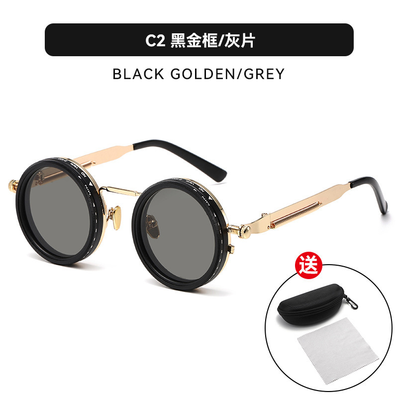 Black gold-zipper box
