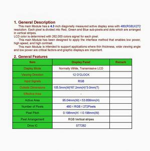 HEXING 컨트롤러 보드 모니터 해상도 TFT 풀 컬러 RGB SPI 480x272 4.3 인치 <span class=keywords><strong>LCD</strong></span> 패널 모듈 ST7282 드라이버 IC - Product Image 2