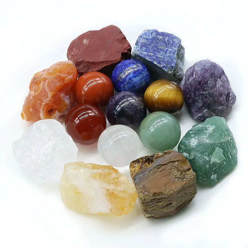 7 кристаллов чакр, лечебные камни, энергетический камень, лечебный камень чакры, Рождественский подарочный набор