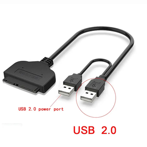 USB de alta velocidad 2,0 a nuevo adaptador de Cable DE DATOS DE 7 + 15 pines 22 pines 2,5 3,5 pulgadas Dual USB 3,0 Cable de accionamiento fácil con puerto de alimentación de CC