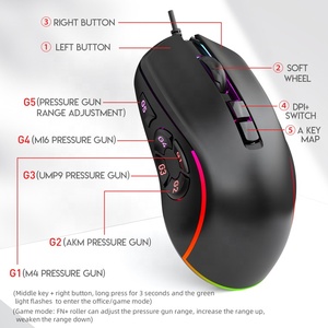 Popolare nuovo design mouse 12800 DPI programmabile 10 tasti con Mouse da gioco Laser per Computer retroilluminato a LED RGB