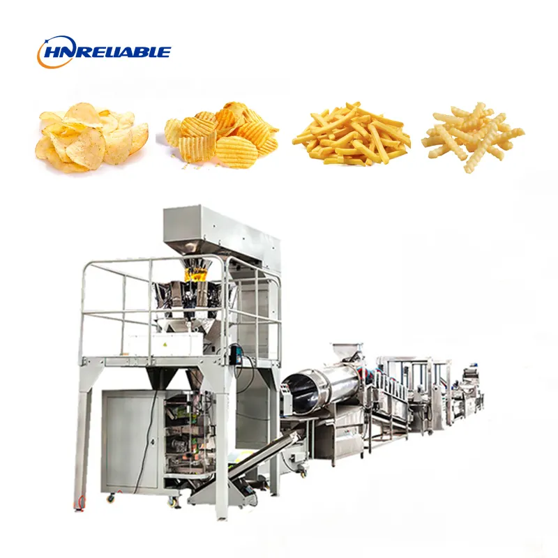Linea di produzione completamente automatizzata delle patatine fritte che fa l'attrezzatura di frittura dei fiocchi di dito delle patate fritte delle macchine