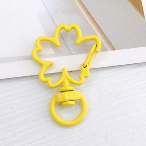 Hot Selling Flower Design Swivel Snap Lobster Claw Clasp Metal <strong>Key</strong> Chains Parts <strong>Fancy</strong> Spring in Bulk Keychain Accessories Unisex