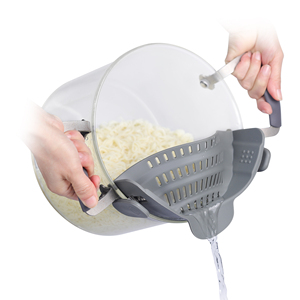 Heat Resistant Snap and <strong>Strain</strong> Strainer Fits All <strong>Pots</strong> and Bowls Silicone Colander Clip on Food Strainer for <strong>Pots</strong> Pans - Product Image 3