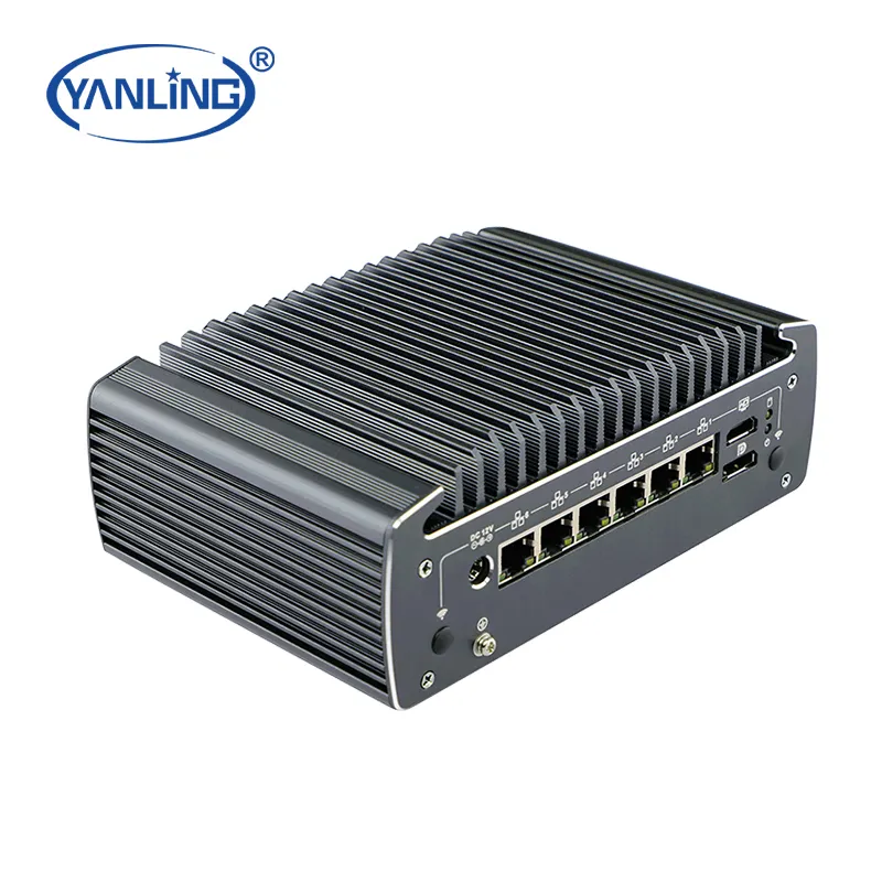 Firewall Pc Mini I3 I5 I7 Prosesor 6 Port Lan Keamanan Jaringan Pc Tanpa Kipas dengan Win 10 11 I255v 2.5G SSD Industri