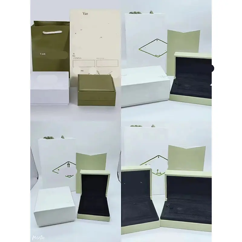 Alta calidad Lucky Designer van Clover pulsera caja 18K oro no deslustre impermeable Cleef 316l cuatro hojas trébol pulsera