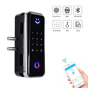 Smart Glass Türschloss Finger abdruck Biometrisches Passwort IC-Karte Keyless Lock - Product Image 1