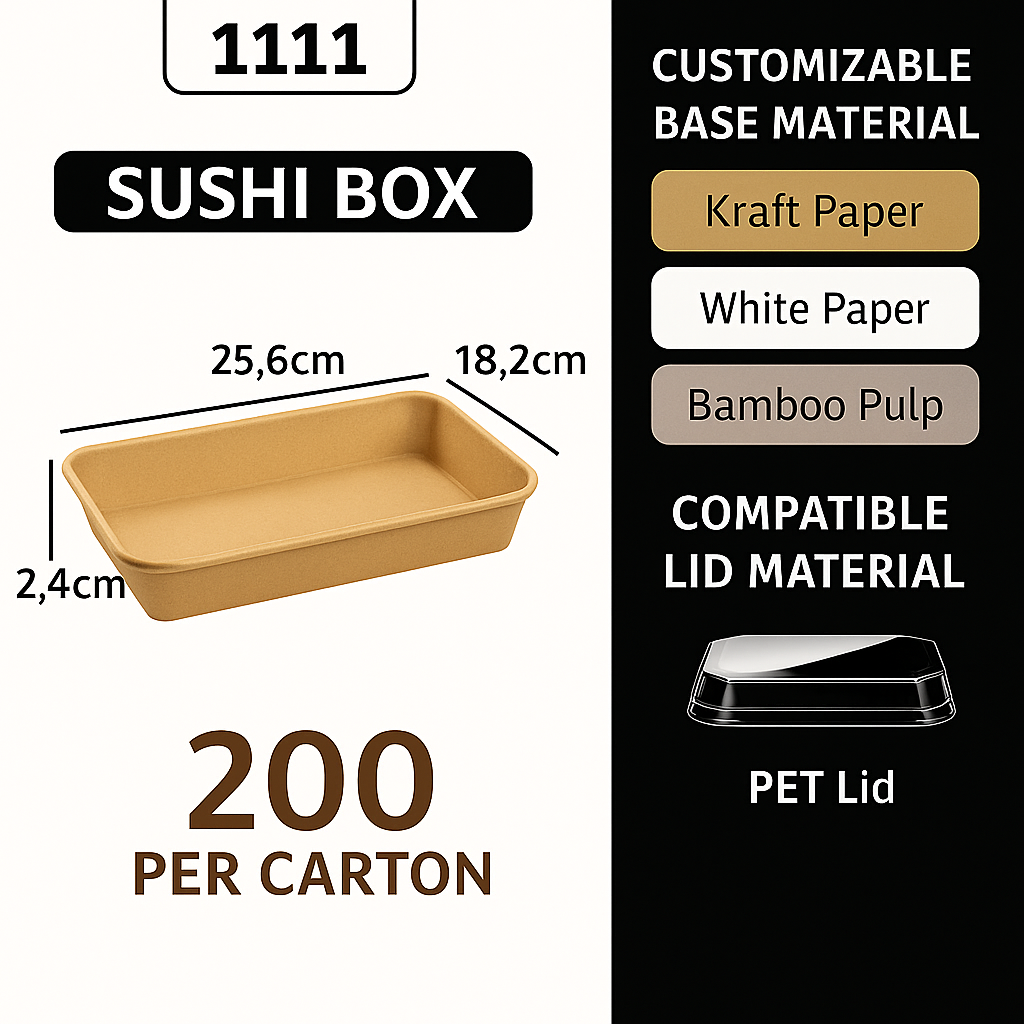 1111 Sushi Box with Lid