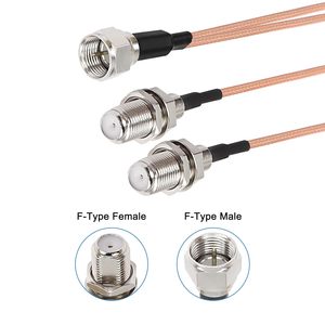 F-loại Splitter Coax Cable f Nam để Dual Nữ adapter 50ohm TV Antenna 3 cách Y loại rg316 Splitter cáp đồng trục - Product Image 1