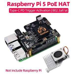 Raspberry Pi 5 PoE HAT con activación de disparador PD tipo C alimentación a través de Ethernet 802. 3AF/at 5V/4.5A 25W para RPi5 - Product Image 2