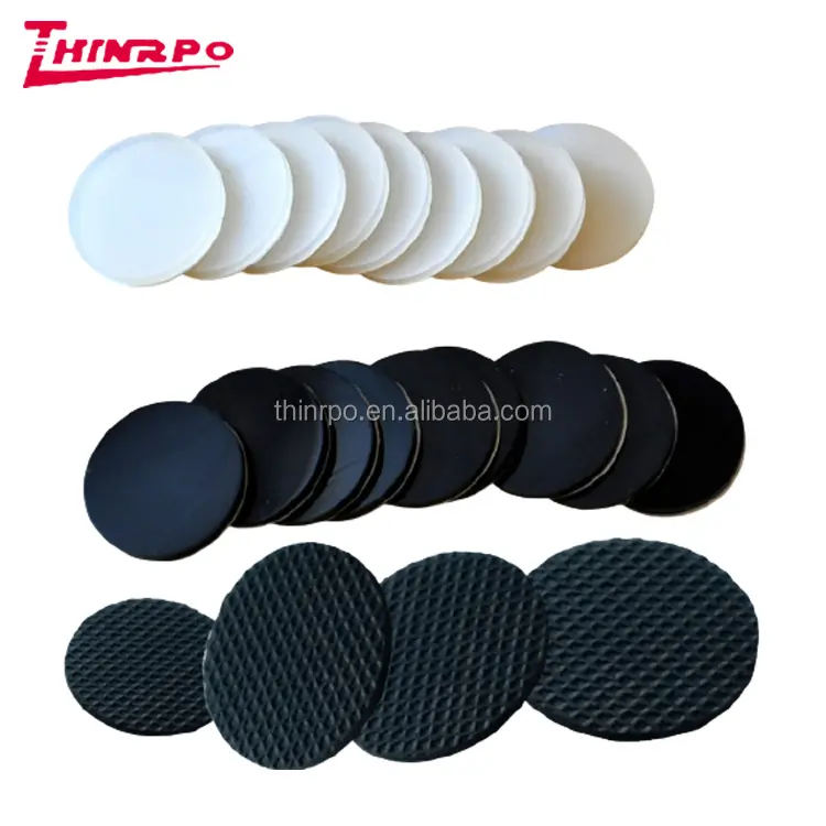 Molded Black Sticker silicone rubber Bumper Feet Pads Protective Rubber Dots Die Cut circle with double sides Adhesive Tape