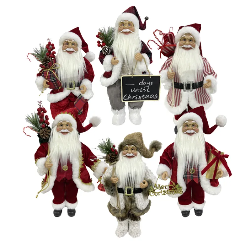 45 60 80Cm Geanimeerde Dansende Kerstman Beeldje Traditionele Collectie Voor Kerstmis Kerstman Pop Met Geschenk
