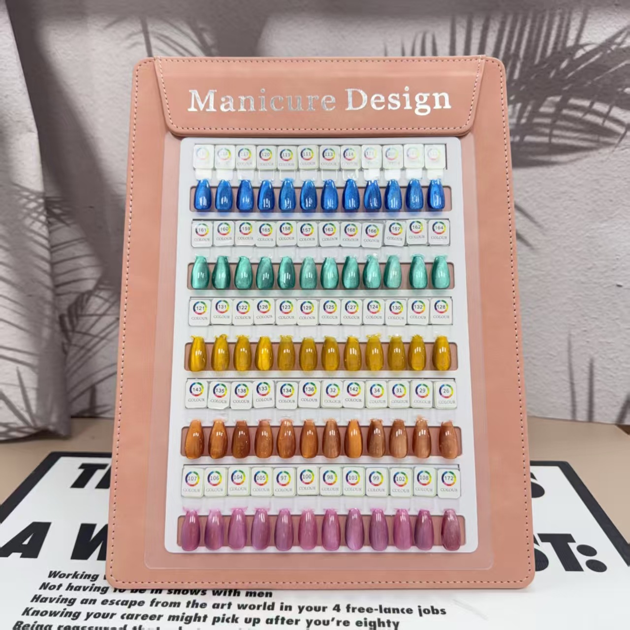 สติ๊กเกอร์เล็บและตัวเลข รวม 60 สี ชมพู