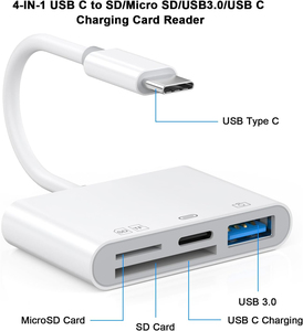 C型sd卡读卡器4 3合1 USB C型USB 2.0 OTG读卡器适配器，适用于iphone IOS 8引脚Mirco TF SD存储卡读卡器 - Product Image 3