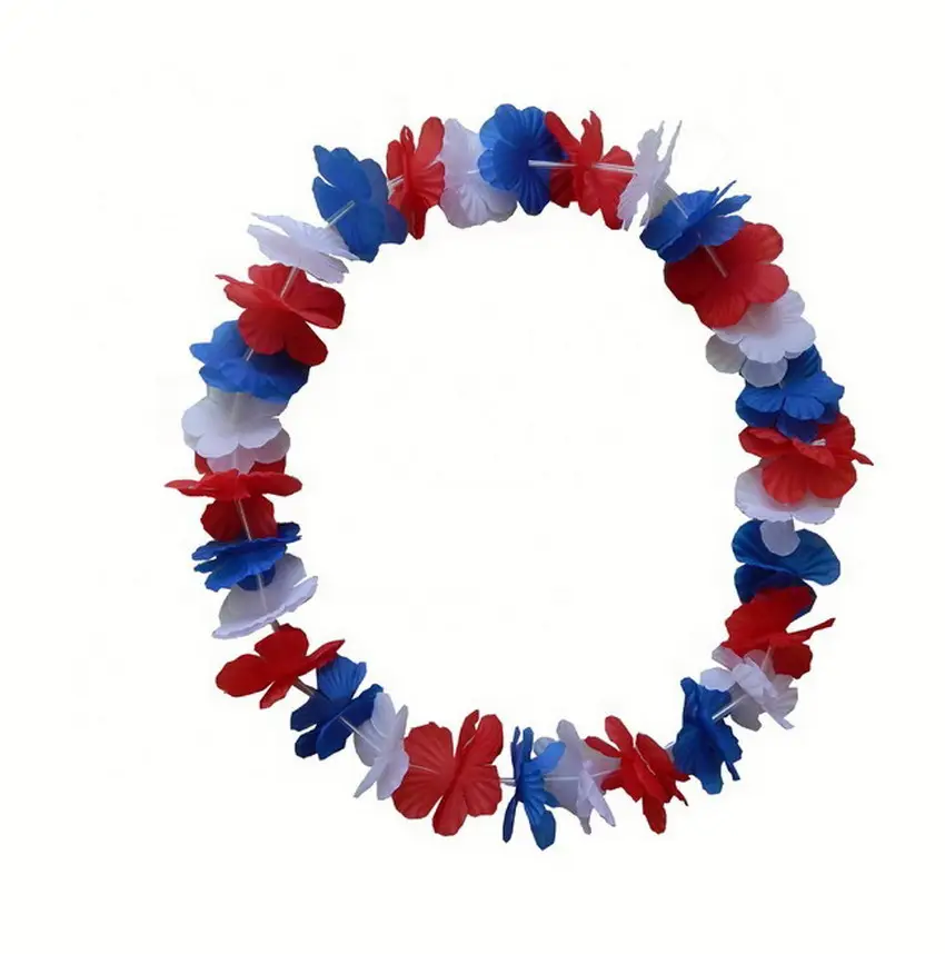 Venta caliente fanáticos del fútbol Francia cuello Hawaii Leis guirnalda collar de flores de Francia