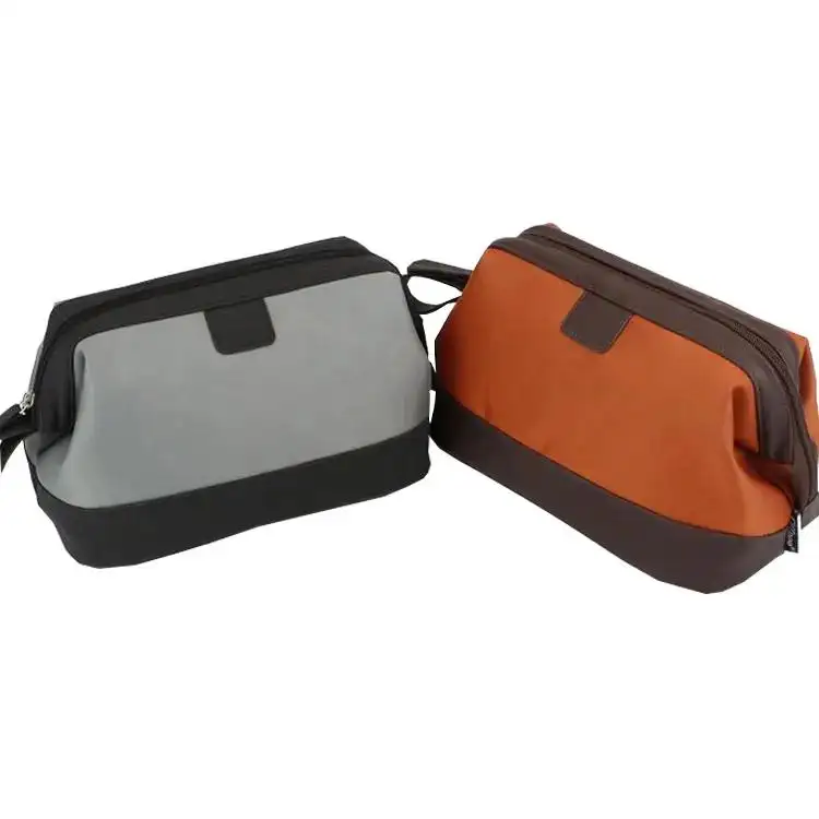 Grosir tas kosmetik perjalanan kedap air Bsci Logo desain khusus massal dua lapis tas kosmetik tahan air besar tas rias