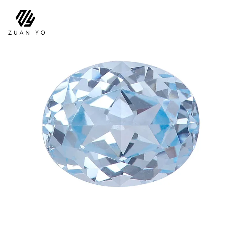도매 주문을 받아서 만들어진 다이아몬드 타원형 커트 EF 합성 돌 파란 빛나는 느슨한 원석 보석
