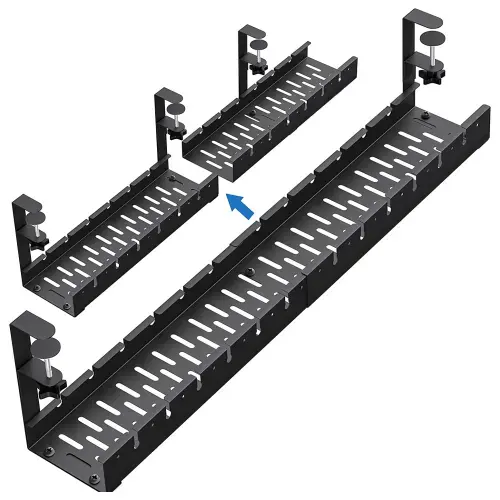 อุปกรณ์จัดระเบียบสายไฟพร้อมที่หนีบถาดโลหะสำหรับจัดการสายเคเบิลแบบไม่ต้องเจาะขยายได้