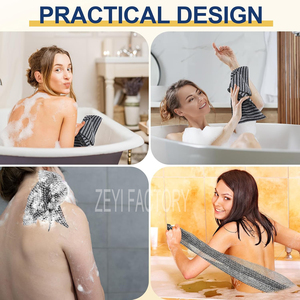 Özel Logo ating Washcloth peeling yıkama yüz ve vücut için vücut kesesi lif kabağı sünger ölü cilt vücut fırçalayın havlu