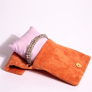 Özel Logo pembe kadife zarf takı çantası çantası ile Flap dize hediye paketleme için - Product Image 3