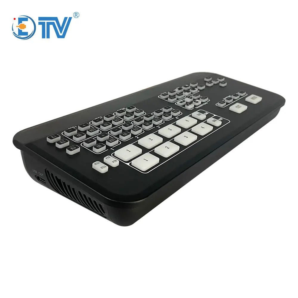 Conmutador de transmisión de vídeo de 4 canales, conmutador OBS para transmisión en vivo y teclado de transmisión