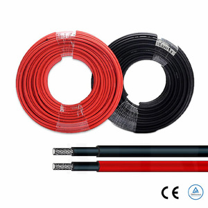 TUV承認2.5mm2-10mm2DCソーラーケーブル2コアシングル銅導体付き<span class=keywords><strong>100M</strong></span> 500M 1000M Per Roll H1Z2Z2-K/PV1-F