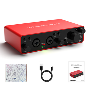 Support 48V Phantom Power Microphone Audio Interface Mixer Recording Studio Sound Card Price Usb m Audio Interface Sound Card - Product Image 6