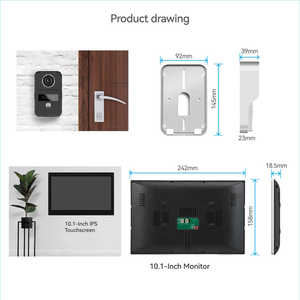 Anjielo-Sistema de intercomunicación de videoportero de seguridad para el hogar con pantalla táctil de 10 pulgadas, cámara de visión nocturna e intercomunicador bidireccional de 2 líneas - Product Image 6