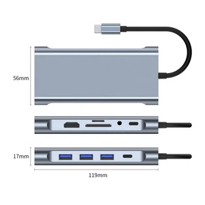 Hub 4K 11-in-1 Type C USB C Hub <strong>Adapter</strong> High Compatibility PD Fast Charging <strong>Notebooks</strong> Laptops <strong>Computers</strong> SD TF Card Reader - Product Image 6