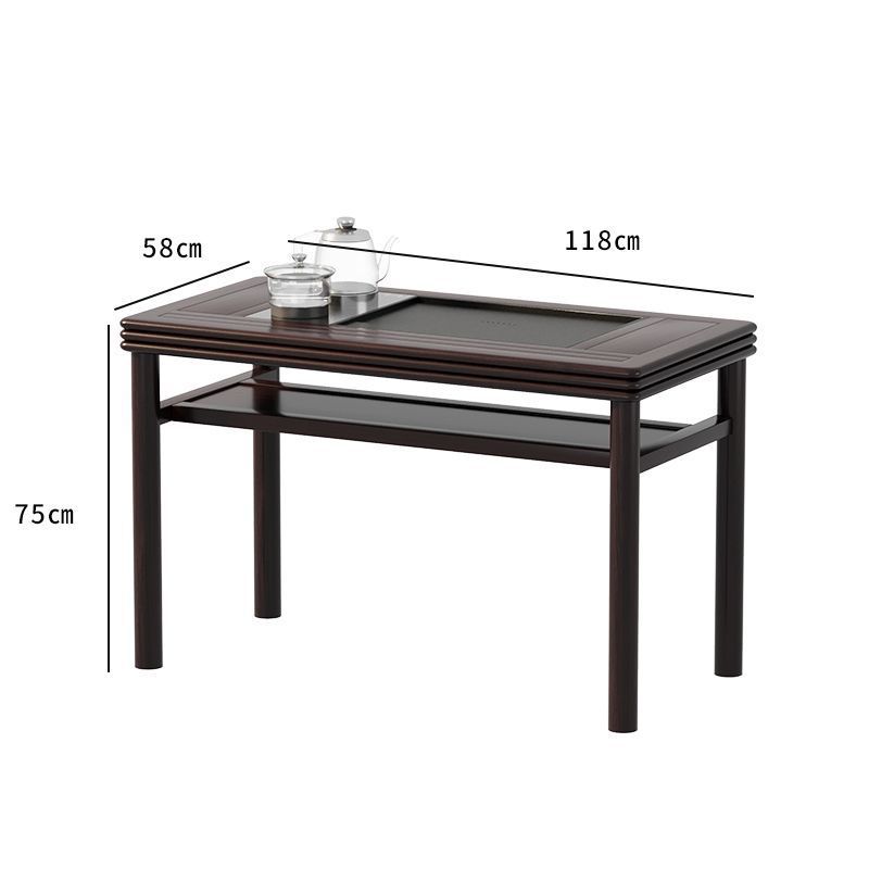 Mesa de té de 1,18 metros, color nogal negro