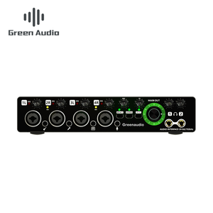 GAX-MD44 the Newest <strong>4</strong> Channel <strong>Audio</strong> Sound Card <strong>4</strong> in <strong>4</strong> <strong>Interface</strong> De <strong>Audio</strong> for Podcast Recording Music Instrument - Product Image 1