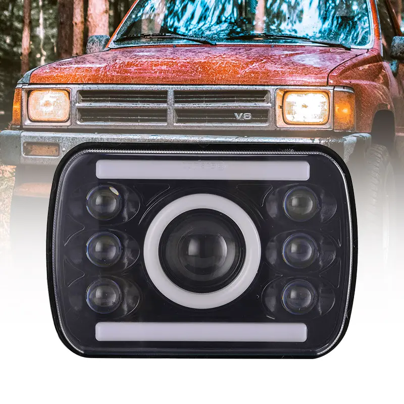 Farol personalizado para caminhão, 5x7 polegadas offroad, cabeça leve, faróis de led para volvo jeep