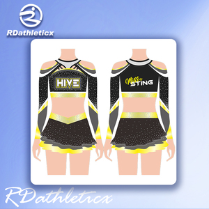 <strong>Cheer</strong> Uniform Cheerleading Uniforms Black and <strong>pink</strong> OEM AB Crystal Cheerleading Uniform - Product Image 6