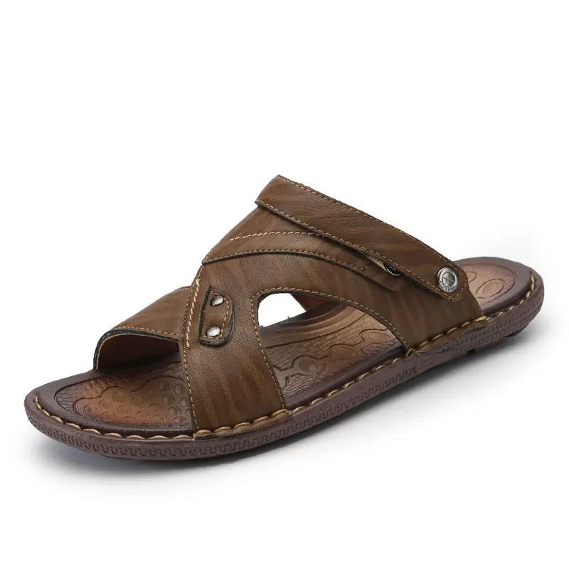 Vente en gros de pantoufles de qualité supérieure pour hommes tongs de plage tongs jetables boîte à chaussures chaussures d'été en caoutchouc PU chaussures d'été de soutien diapositives