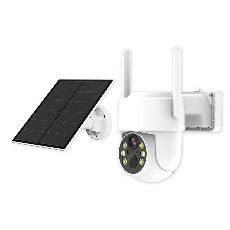 Máy quay video tiêu chuẩn EU với thẻ Sim từ điện thoại Máy ảnh an toàn có thể sạc lại 4MP để kết nối điện thoại Máy ảnh đạn năng lượng mặt trời 4G