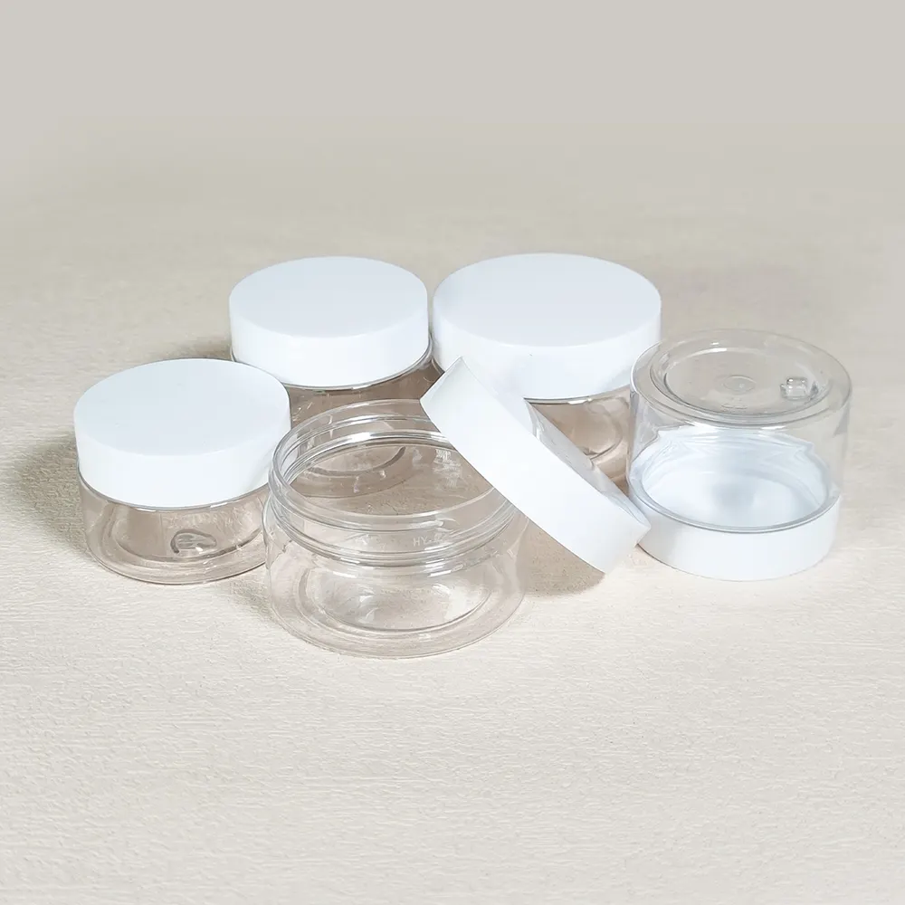 8oz plastic pet packaging for food clear container jars with lids