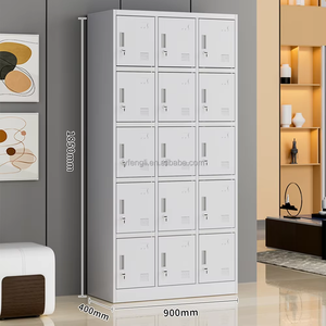 Ánh sáng màu xám 15-DOOR kim loại Locker Tủ lưu trữ với khóa chìa khóa cho phòng tập thể dục hoặc công nhân 'thay đổi phòng - Product Image 2