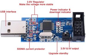 LC-01 51 AVR Programmer ISP USBASP Downloader USBISP Download Kabel 10 Pin Kabel USB ATMEGA8