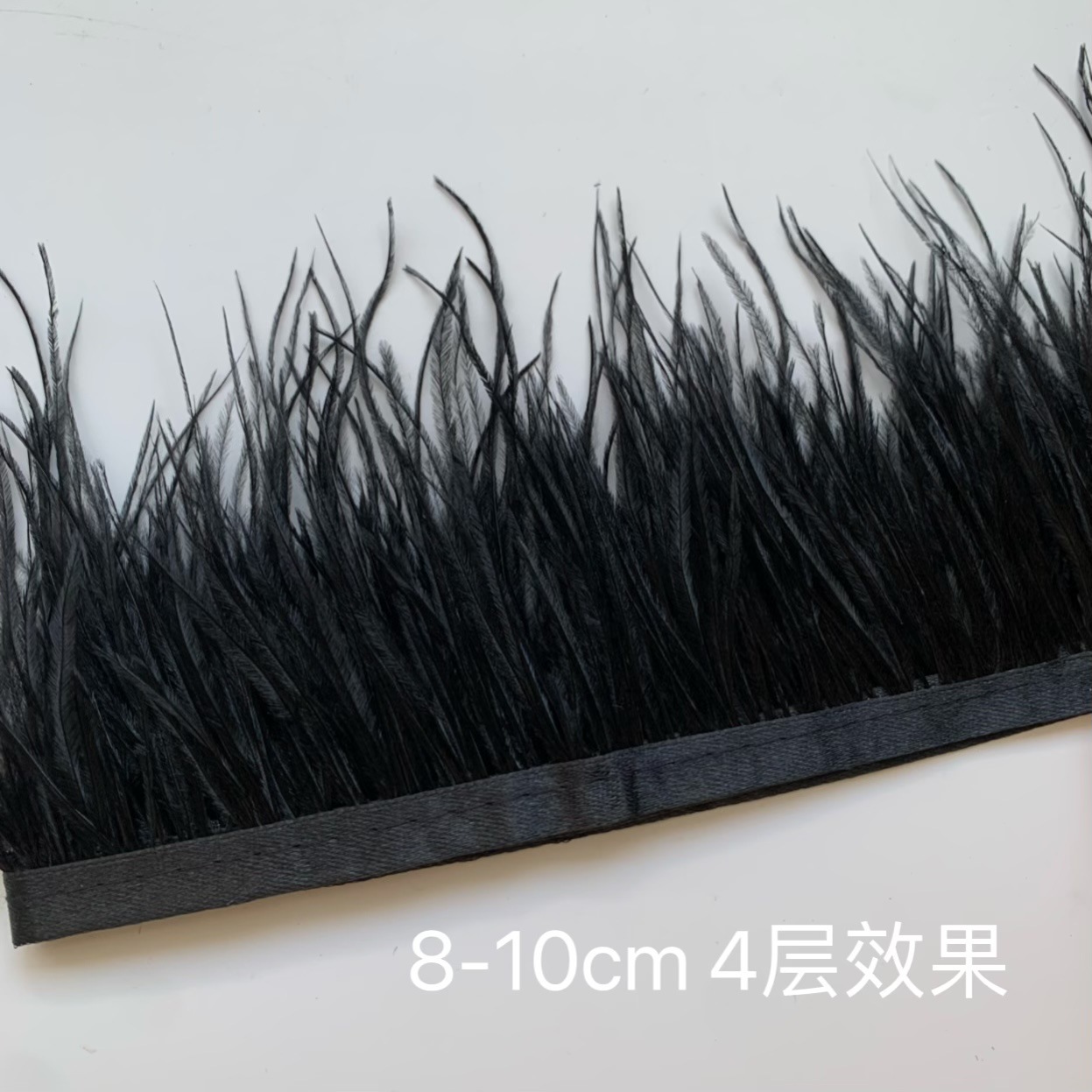 Pluma de avestruz de 4 capas, 8-10 cm.