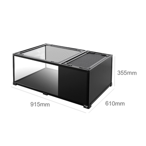 REPTIZOO RKE0204 iki bir tamamen ayrılabilir Deluxe kolay temiz kaplumbağa evi ve aktif ve dinlenme alanı ile sürüngen yaşam alanı - Product Image 4