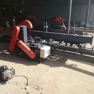 Yatay yuvarlak Log bant testere ahşap kesme makinesi Log kesme ahşap testere tam otomatik kesme tahtası şerit testere itme masa testere - Product Image 4