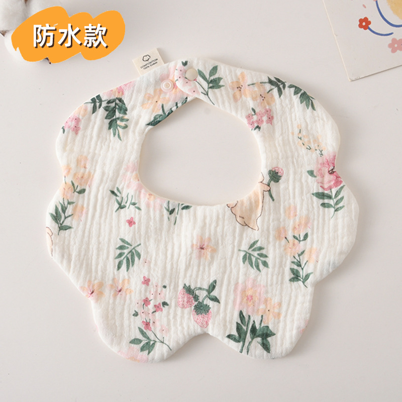 waterproof floral border cute bunny on white background