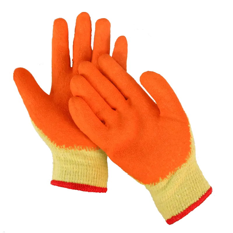 Gant en coton enduit, Latex tricoté 7G/10G, gants de sécurité bon marché, Latex naturel (caoutchouc) avec doublure en coton, OEM 40x36x50cm CN;ZHE