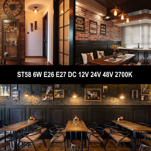 ST58หลอดไส้ LED DC 12V 24V แรงดันไฟฟ้าต่ำ6W 2700K หลอดไฟ LED 600LM สีขาวอบอุ่นสำหรับ RV ตั้งแคมป์เรือเรือโครงการแผงเซลล์แสงอาทิตย์ - Product Image 5