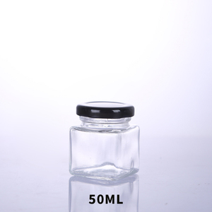 Ucuz kare cam reçel kavanoz 50ml 80ml 100ml 150ml 200ml 280ml 380ml 750ml 500ml şeffaf kare cam bal kavanozu metal kapaklı - Product Image 4
