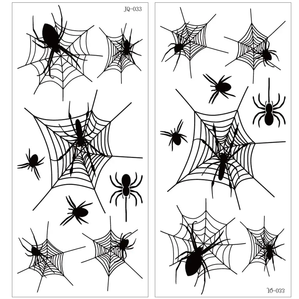 Halloween Spider Web Wasserdichte Spider Tattoo Aufkleber Scary Spider Temporäre Tattoo Aufkleber