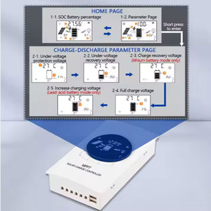 Y & H12v 24V 20a Pwm Sistema de panel solar Regulador inteligente Mppt Pequeño controlador de carga solar - Product Image 2