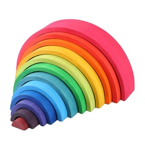 Large Wooden <strong>Rainbow</strong> Stacker <strong>Rainbow</strong> Stacking Toys Montessori Learning Toys <strong>Rainbow</strong> Blocks Early Education Toys - Product Image 1