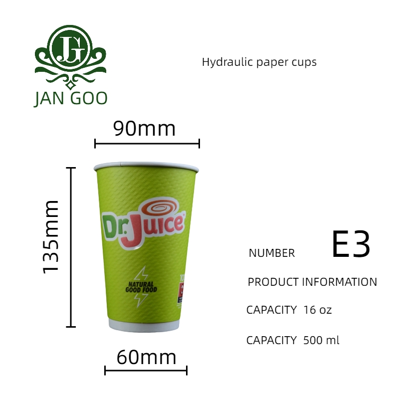 E3: tasse de papier 16oz hydraulique